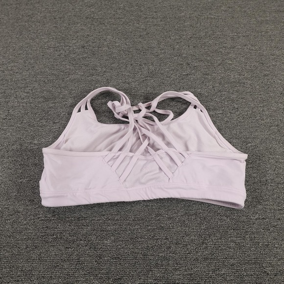 Athleta Sports Bra Womens Large Purple Strappy Mesh Back Athletic Yoga Gym - Picture 2 of 6